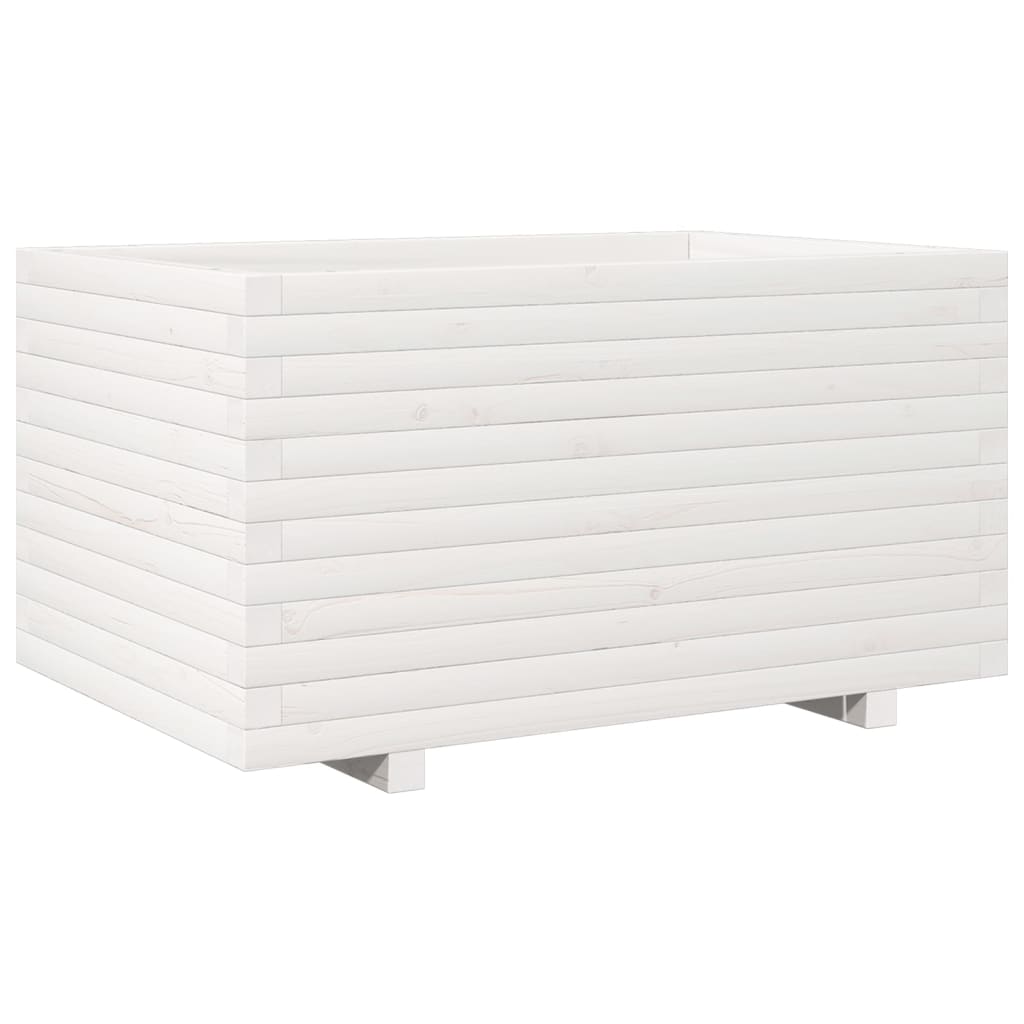 vidaXL Garden Planter White 90x60x49,5 cm Solid Wood Pine
