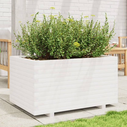 vidaXL Garden Planter White 90x60x49,5 cm Solid Wood Pine
