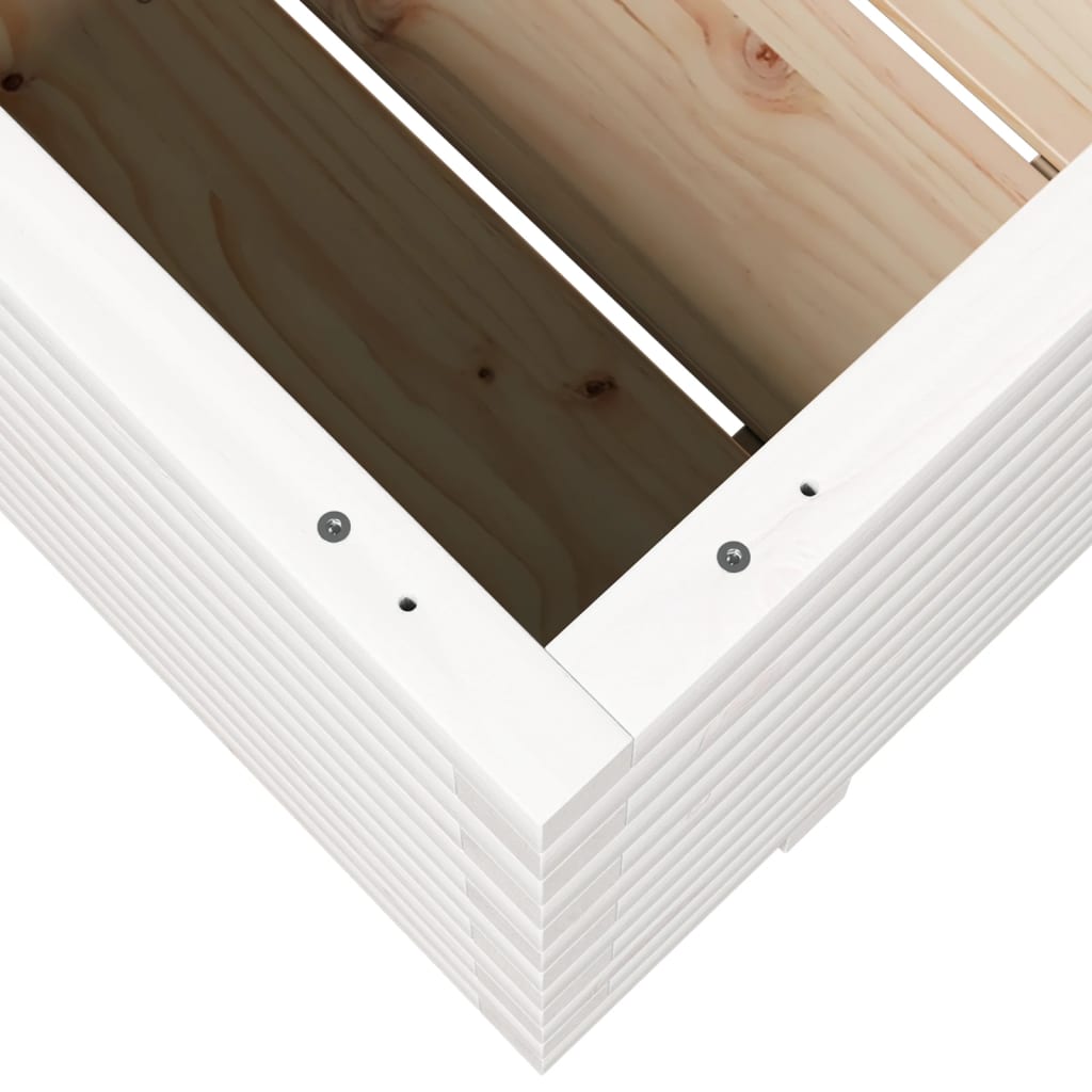 vidaXL Garden Planter White 90x60x49,5 cm Solid Wood Pine