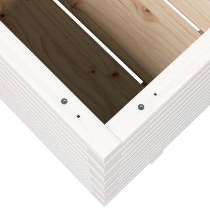 vidaXL Garden Planter White 90x60x49,5 cm Solid Wood Pine