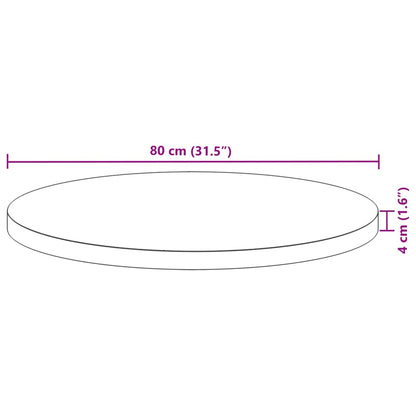 vidaXL Table Top Round Ø80x4 cm Solid Wood Acacia