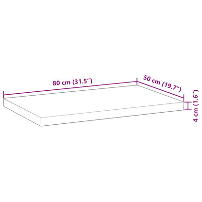 vidaXL Table Top Rectangular 80x50x4 cm Solid Wood Acacia