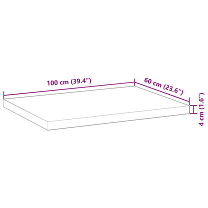 vidaXL Table Top Rectangular 100x60x4 cm Solid Wood Acacia