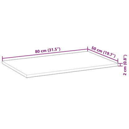 vidaXL Table Top Rectangular 80x50x2 cm Solid Wood Acacia