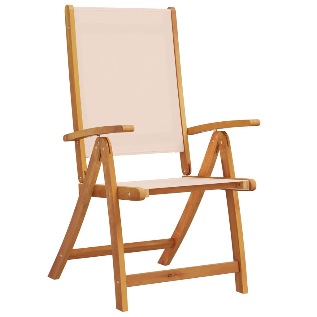 vidaXL Folding Garden Chair | Set of 2 | Cream