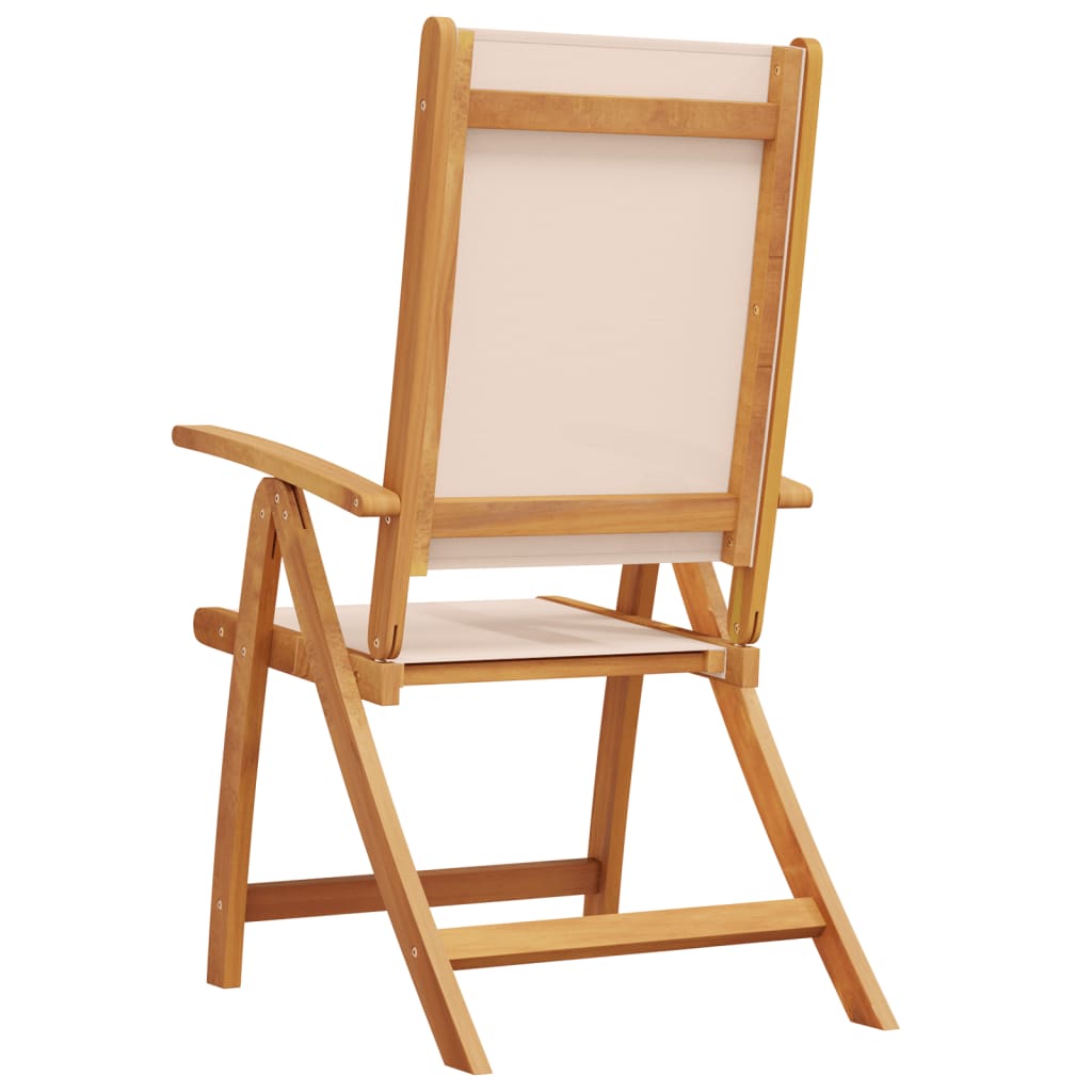 vidaXL Folding Garden Chair | Set of 2 | Cream