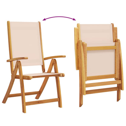 vidaXL Folding Garden Chair | Set of 2 | Cream