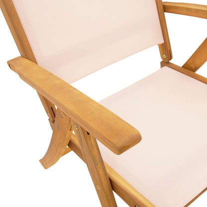vidaXL Folding Garden Chair | Set of 2 | Cream