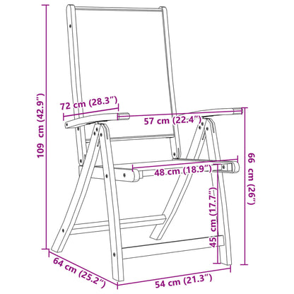 vidaXL Folding Garden Chair | Set of 2 | Cream