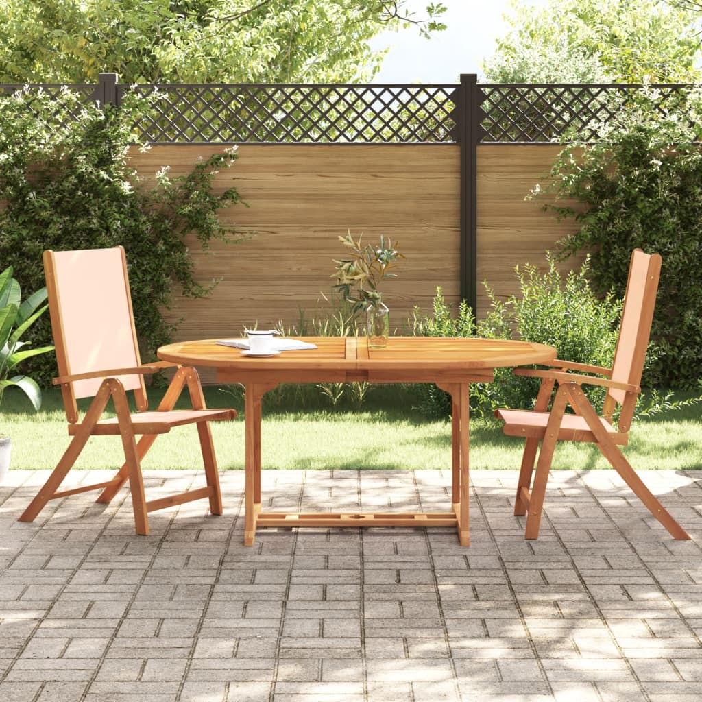 vidaXL Folding Garden Chair | Set of 2 | Cream