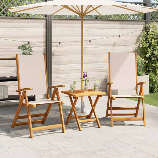 vidaXL Folding Chairs 2 pcs Solid Wood Acacia and Textilene