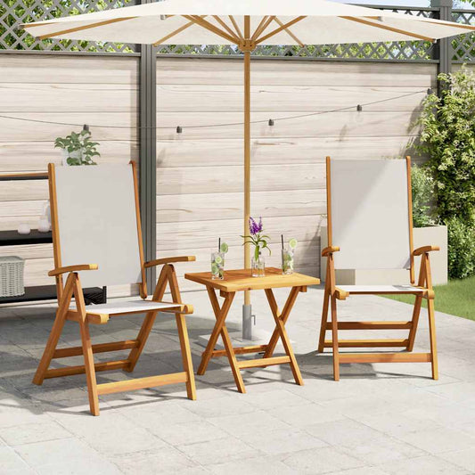 vidaXL Folding Chairs 2 pcs Solid Wood Acacia and Textilene