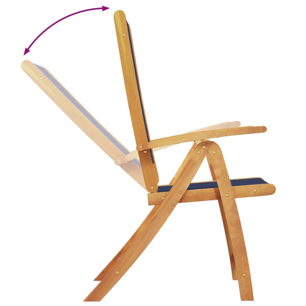 vidaXL Folding Garden Chairs 2 pcs Solid Wood Acacia and Textilene