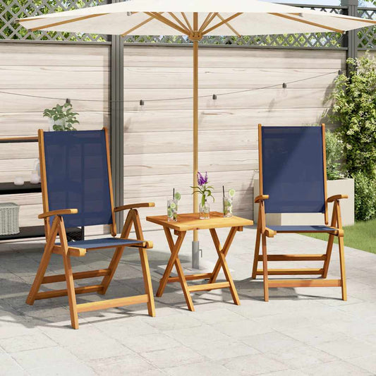 vidaXL Folding Chairs 2 pcs Solid Wood Acacia and Textilene