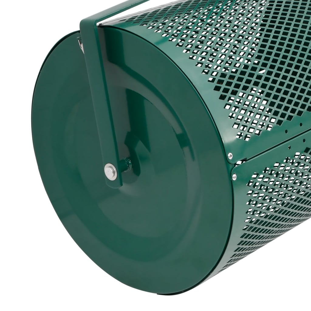 vidaXL Compost Spreader 75L Green Ø40x60 cm Steel