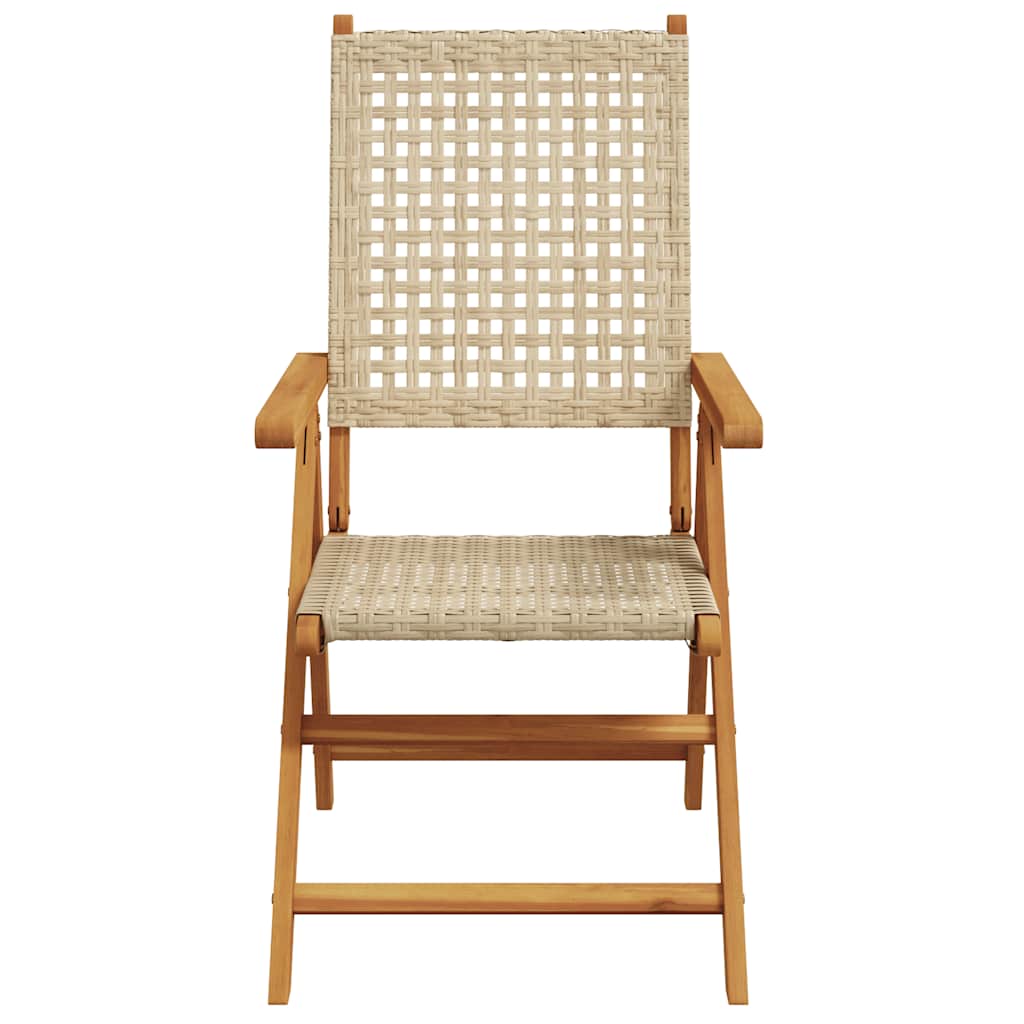 vidaXL Garden Dining Set | Beige | Solid acacia wood, PE rattan | Medium