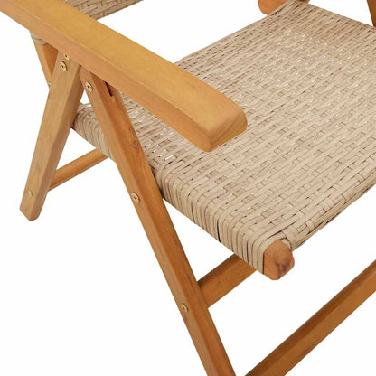 vidaXL Garden Dining Set | Beige | Solid acacia wood, PE rattan | Medium