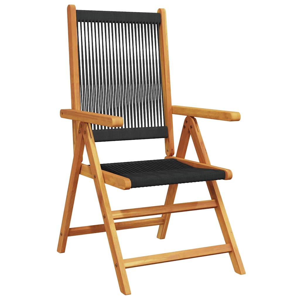 vidaXL Garden Dining Set | Black | Solid Acacia wood | Medium