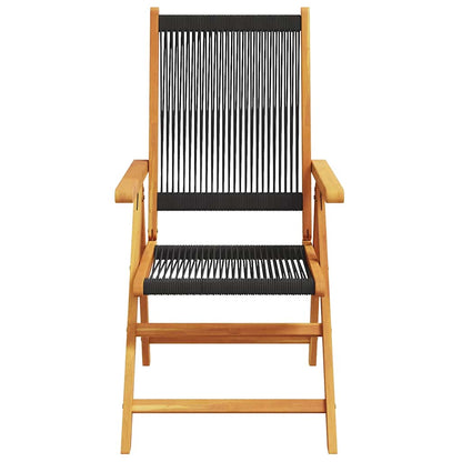vidaXL Garden Dining Set | Black | Solid Acacia wood | Medium