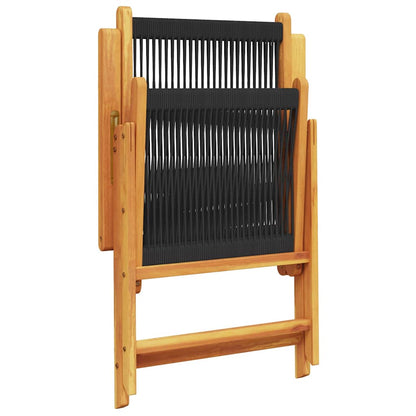 vidaXL Garden Dining Set | Black | Solid Acacia wood | Medium