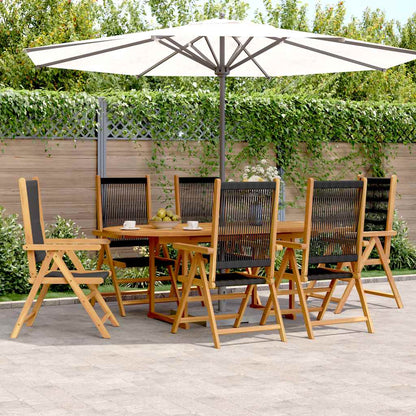 vidaXL Garden Dining Set | Black | Solid Acacia wood | Medium