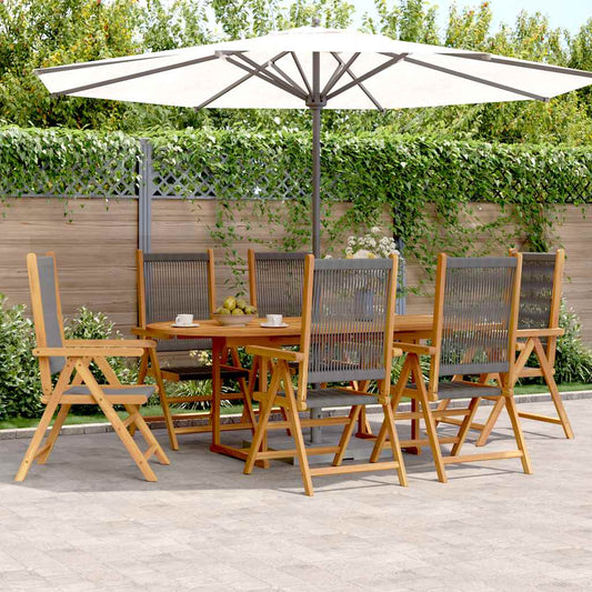 vidaXL Garden Dining Set | Grey | Acacia Wood | Medium | Garden Dining Set