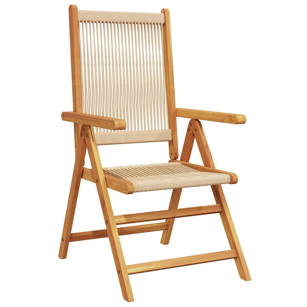 vidaXL Garden Dining Set | Beige | Polypropylene and solid acacia wood | Large