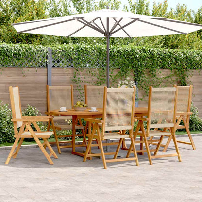 vidaXL Garden Dining Set | Beige | Polypropylene and solid acacia wood | Large