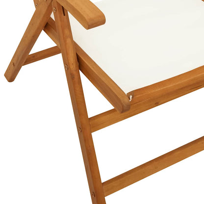 vidaXL 7 Piece Garden Dining Set Cream White Fabric and Solid Wood