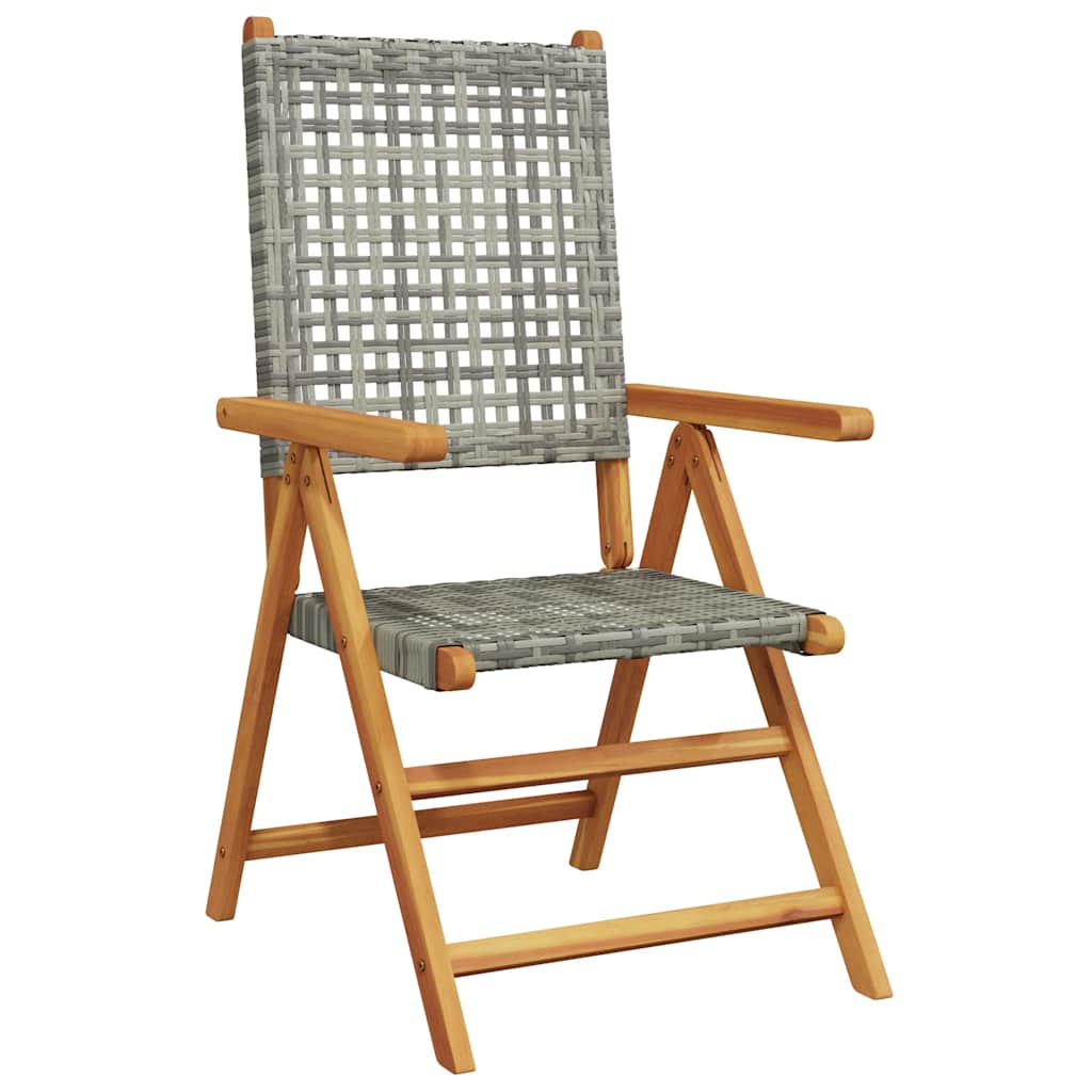 vidaXL Garden Dining Set | Grey | Solid acacia wood, PE rattan | Large