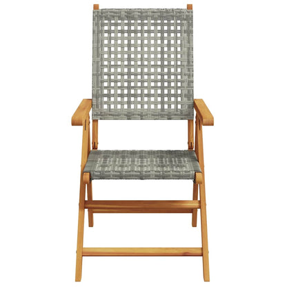vidaXL Garden Dining Set | Grey | Solid acacia wood, PE rattan | Large