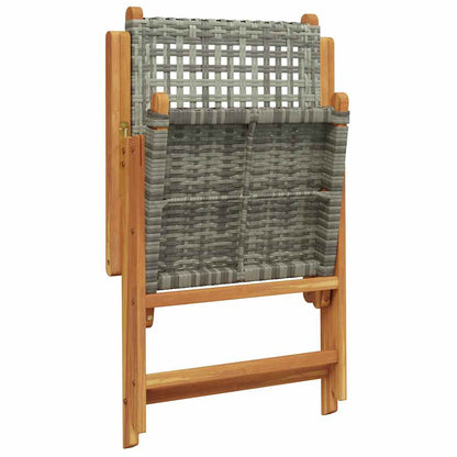 vidaXL Garden Dining Set | Grey | Solid acacia wood, PE rattan | Large