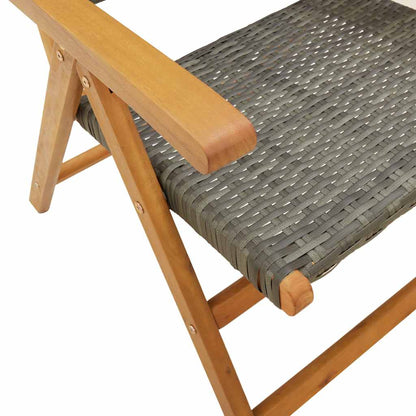 vidaXL Garden Dining Set | Grey | Solid acacia wood, PE rattan | Large