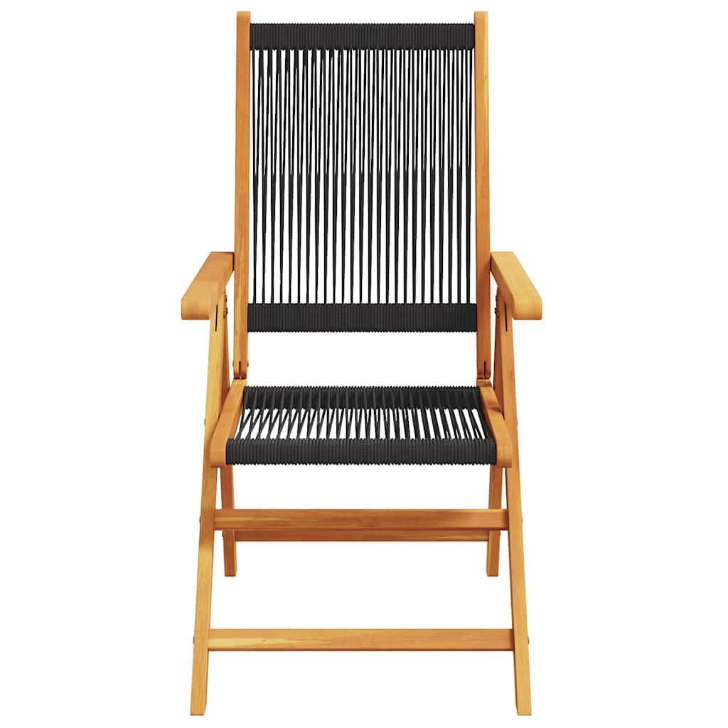 vidaXL Garden Dining Set | Black | Solid acacia wood, Polypropylene | Large