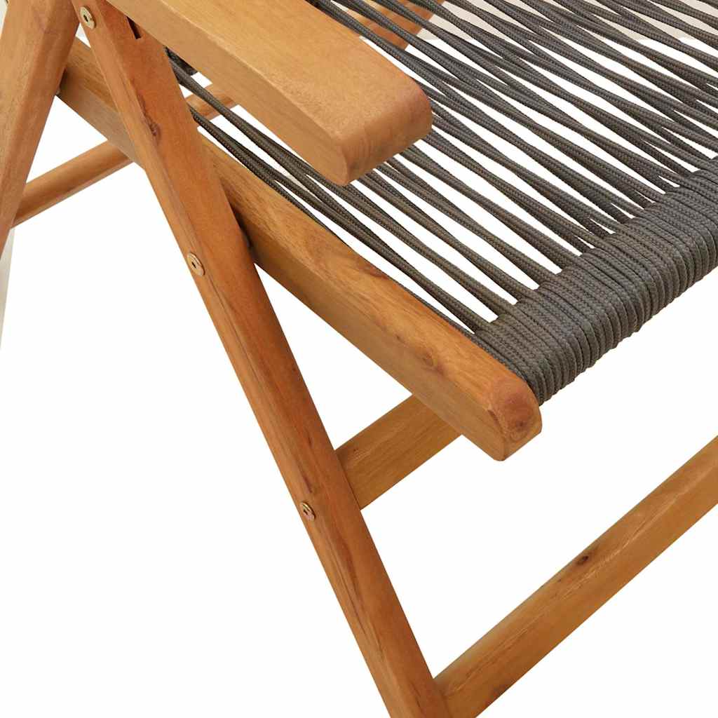 vidaXL 7 Piece Garden Dining Set Grey Polypropylene and Solid Wood