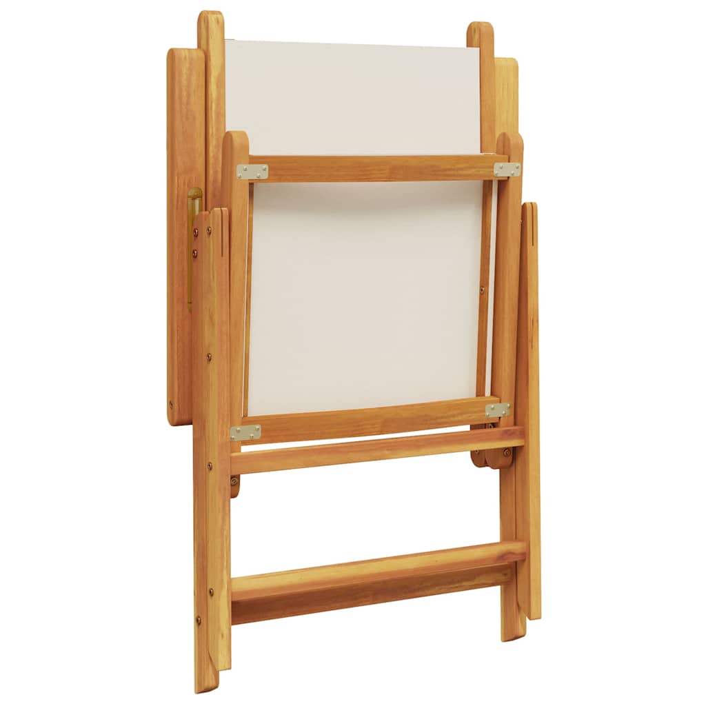 vidaXL 7 Piece Garden Dining Set Cream White Fabric and Solid Wood
