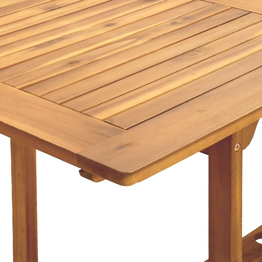 vidaXL 7 Piece Garden Dining Set Blue and White Fabric and Solid Wood