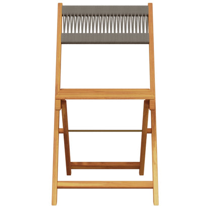 vidaXL Bistro Set | Grey | Solid acacia wood | Compact |  Foldable  | Bistro Set