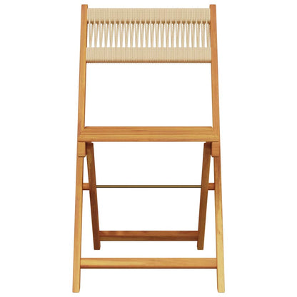 vidaXL Bistro Set | Beige | Solid acacia wood | Medium |  Foldable  | Bistro Set
