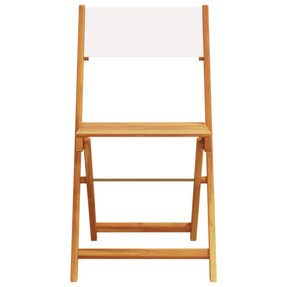 vidaXL 3 Piece Bistro Set Cream White Fabric and Solid Wood
