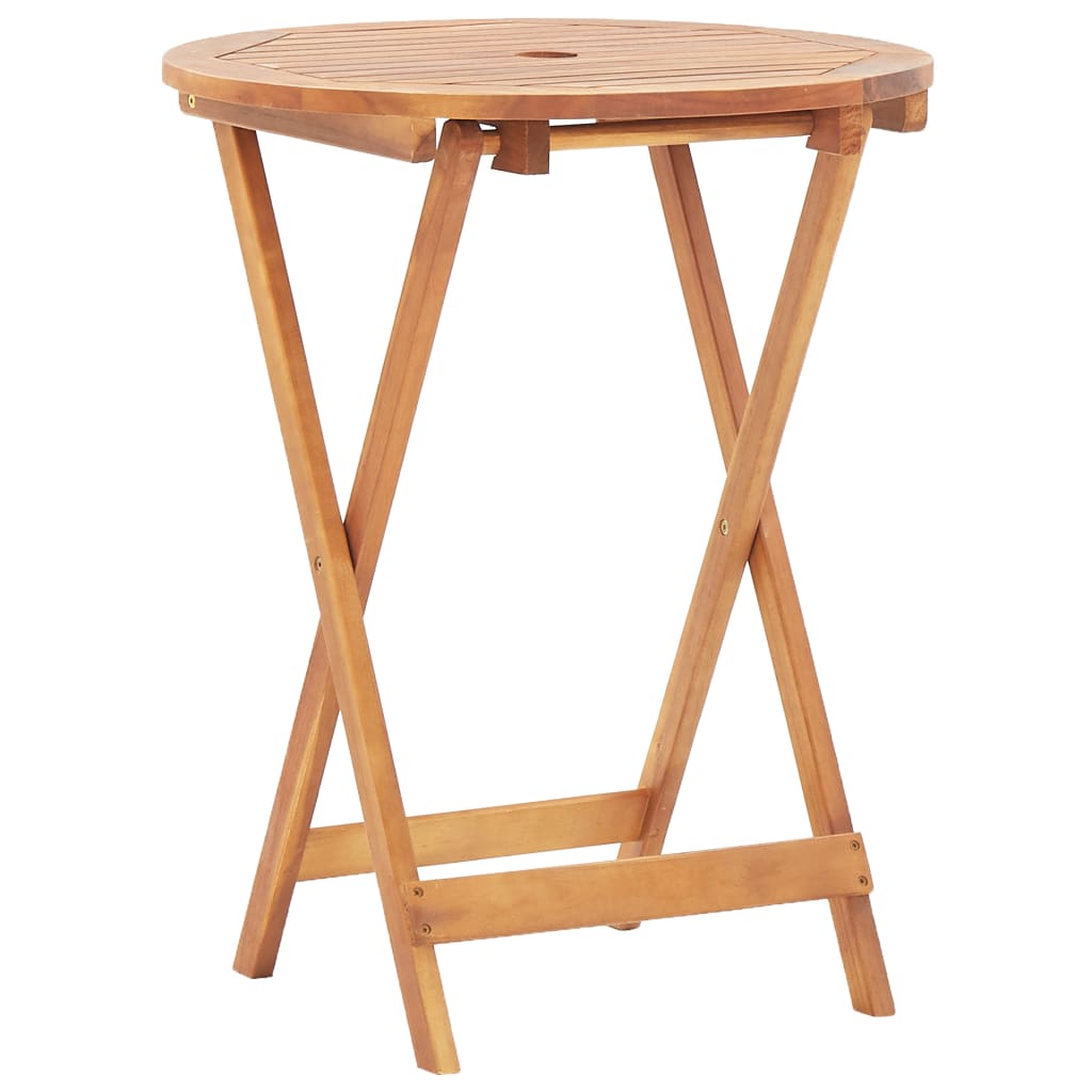vidaXL Bistro Set | Taupe | Solid acacia wood and polyester | Compact | Foldable