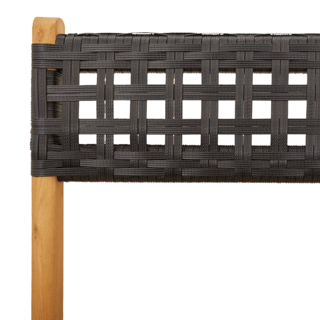 vidaXL Bistro Set | Black | Solid acacia wood, PE rattan | Compact | Foldable