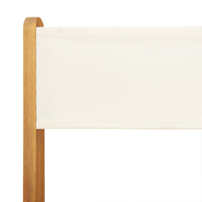 vidaXL Bistro Set | Cream White | Solid Acacia Wood | 3 Piece Set | Foldable