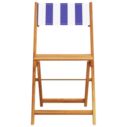 vidaXL 5 Piece Garden Dining Set Blue and White Fabric and Solid Wood