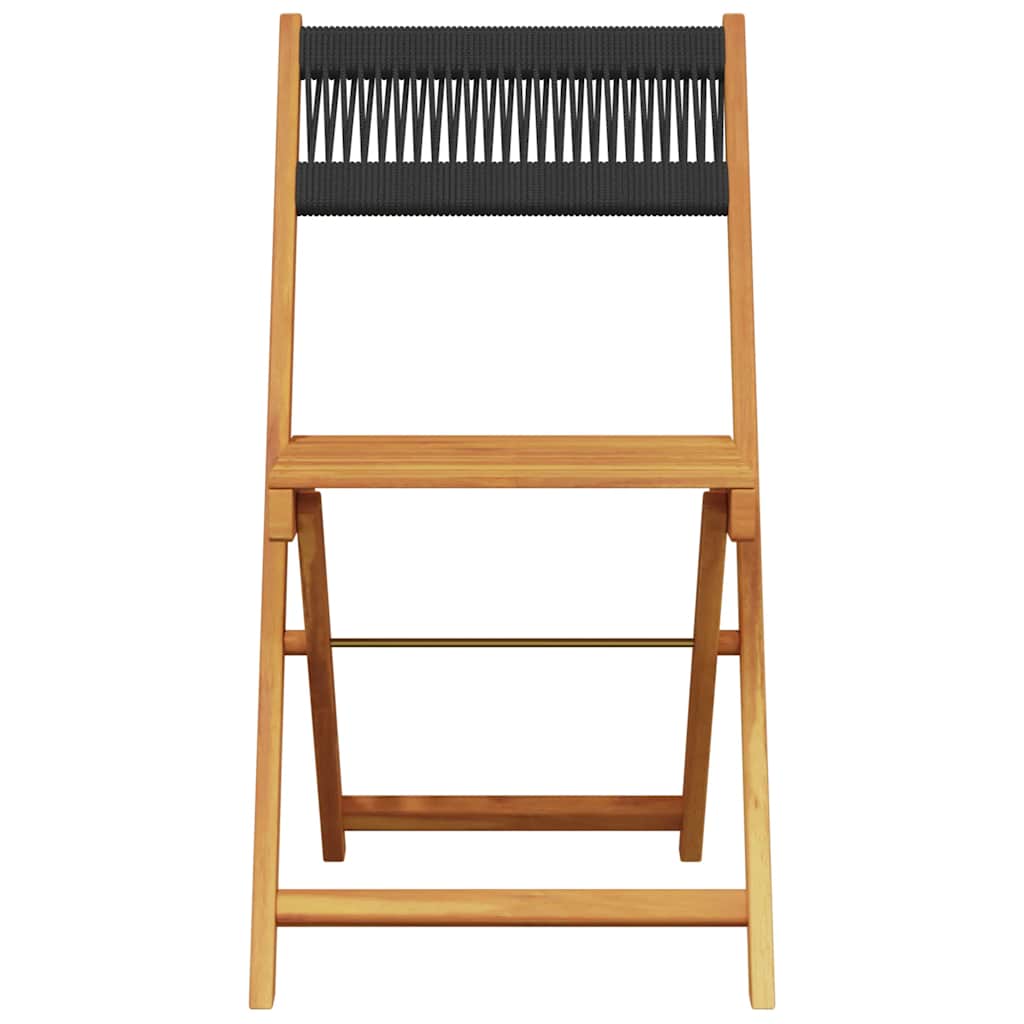 vidaXL 5 Piece Garden Dining Set Black Polypropylene and Solid Wood