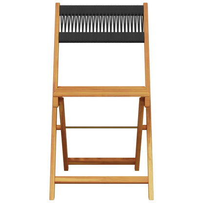 vidaXL 5 Piece Garden Dining Set Black Polypropylene and Solid Wood
