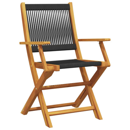 vidaXL Bistro Set | Black | Solid acacia wood, Polypropylene | Compact