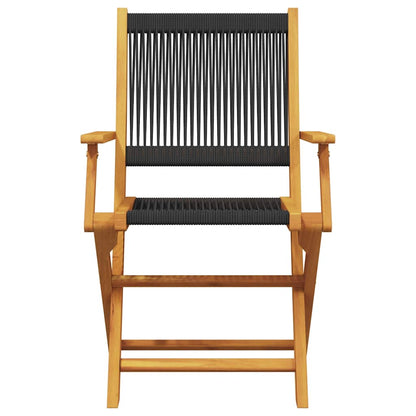 vidaXL 3 Piece Bistro Set Black Polypropylene and Solid Wood