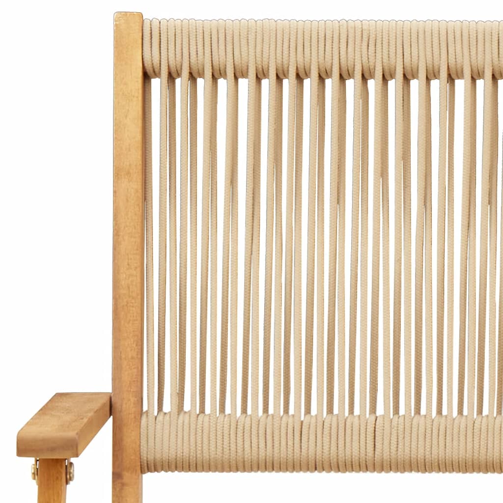 vidaXL Bistro Set | Beige | Solid acacia wood and polypropylene | Standard