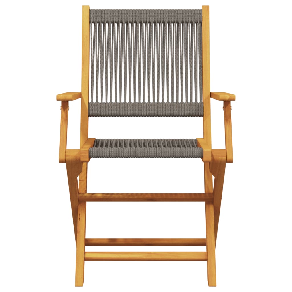 vidaXL Bistro Set | Grey | Solid acacia wood, Polypropylene | Compact